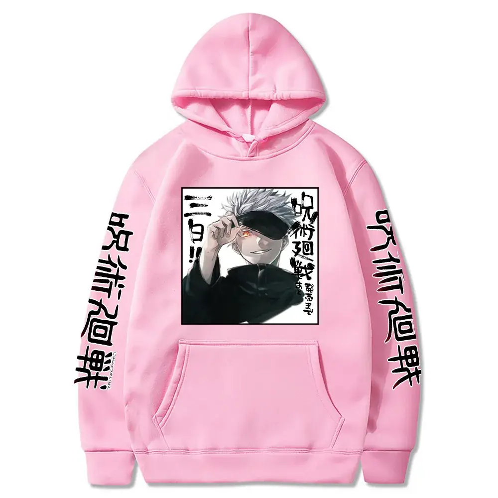 Anime Jujutsu Kaisen Hoodie Grey Harajuku Style