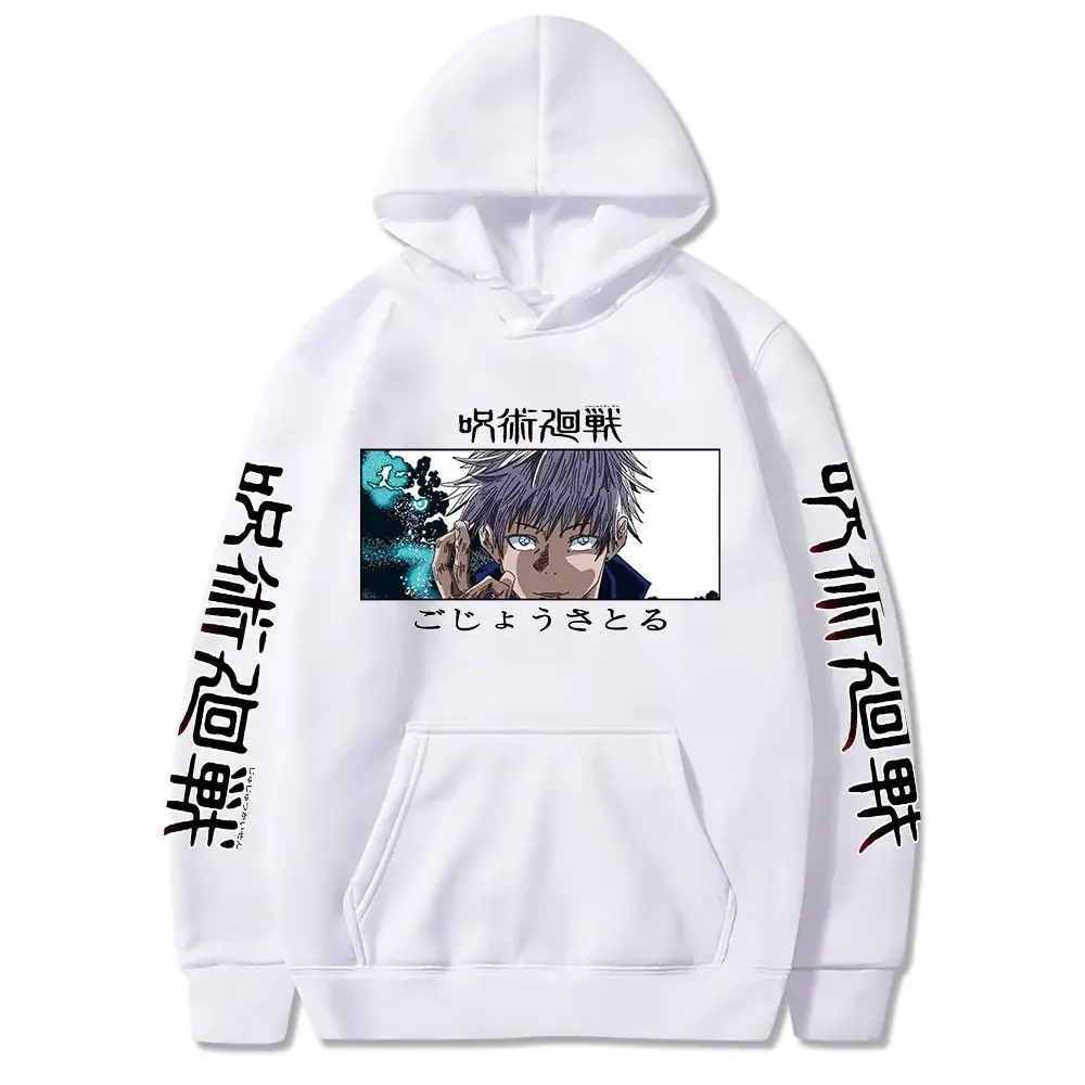 Anime Jujutsu Kaisen Hoodie Grey Harajuku Style
