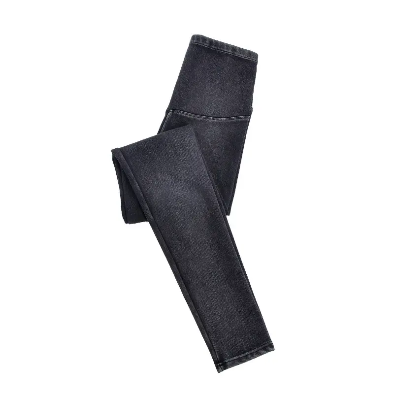 Women's Black High Waist Leggings with Waist Band - Image 7