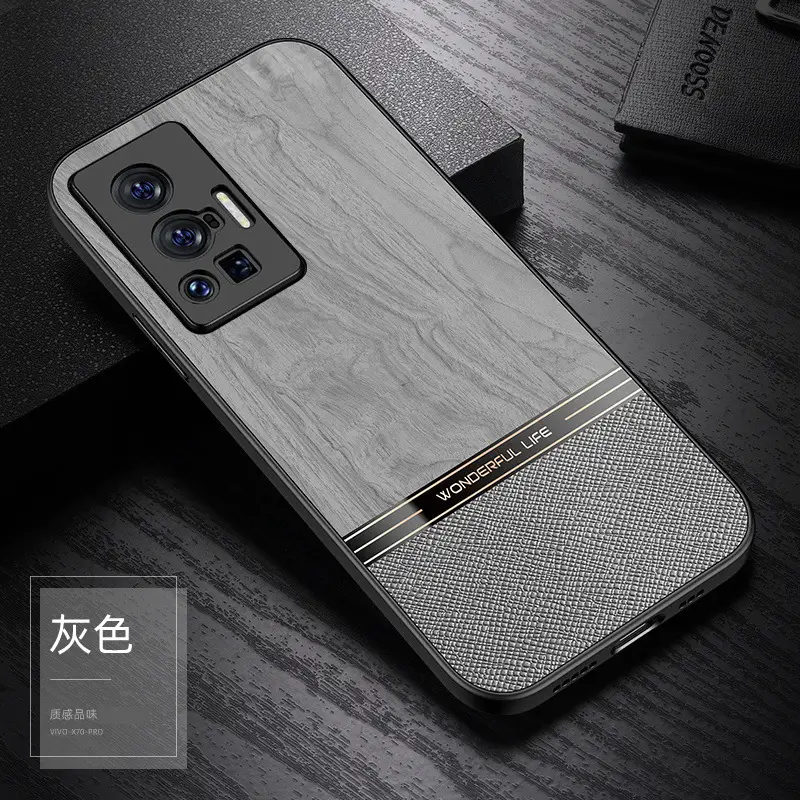 Vivo S50 Wood Grain Protective Case Gray — feature 100