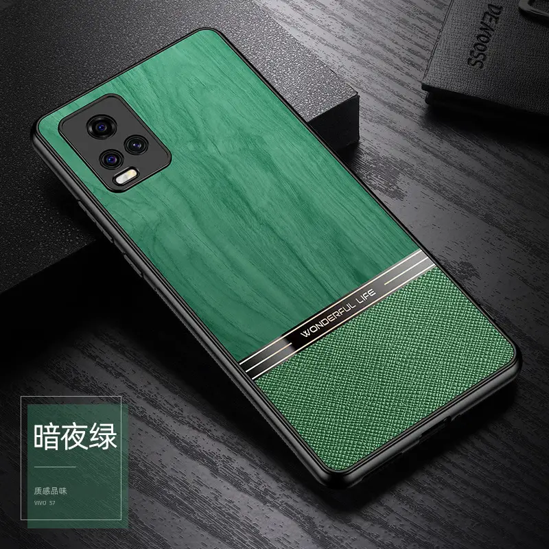 Vivo S50 Wood Grain Protective Case Gray — feature 129
