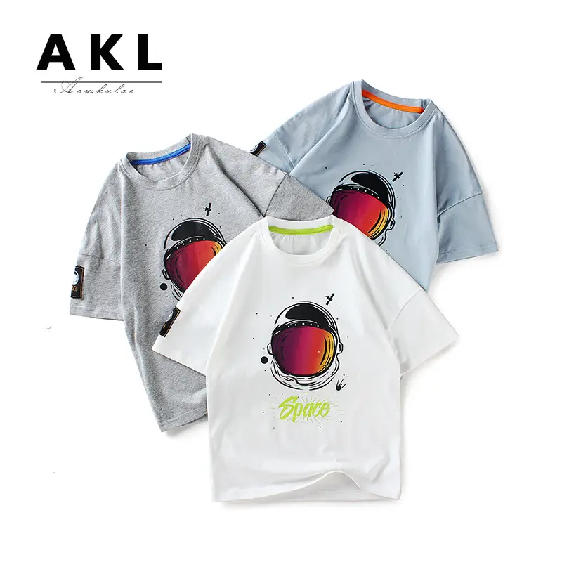 2024 Boys Cotton Space Print T-Shirt Short Sleeve - Image 4