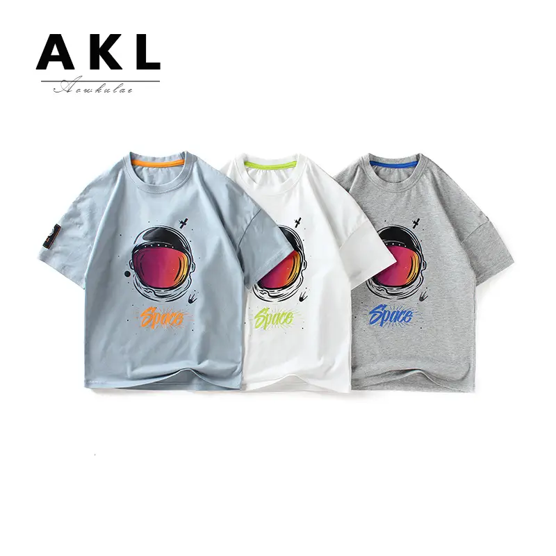 2024 Boys Cotton Space Print T-Shirt Short Sleeve - Image 5
