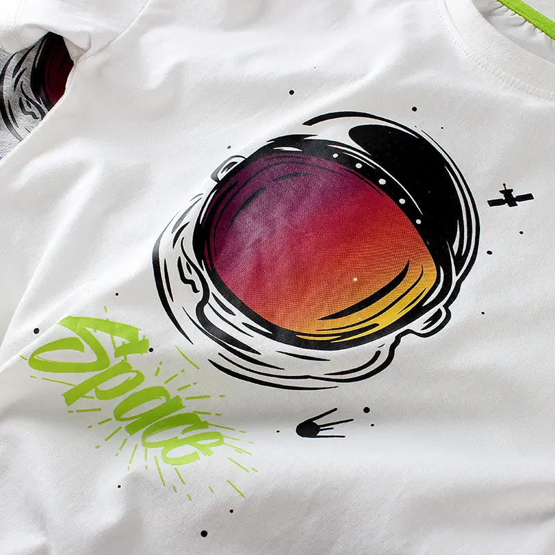 2024 Boys Cotton Space Print T-Shirt Short Sleeve - Image 7