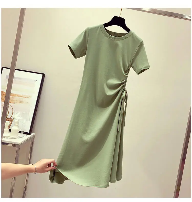 Avocado Green Slimming Drawstring T-Shirt for Women - Image 7