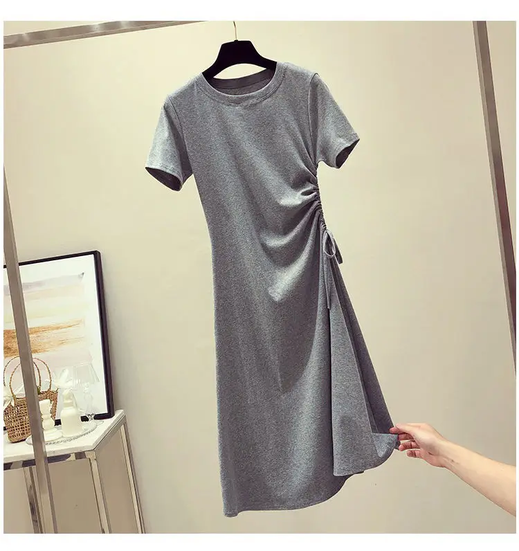 Avocado Green Slimming Drawstring T-Shirt for Women - Image 2