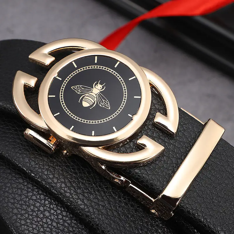 Men's Gold Metal Buckle Belt Watch Casual All Match - Image 5