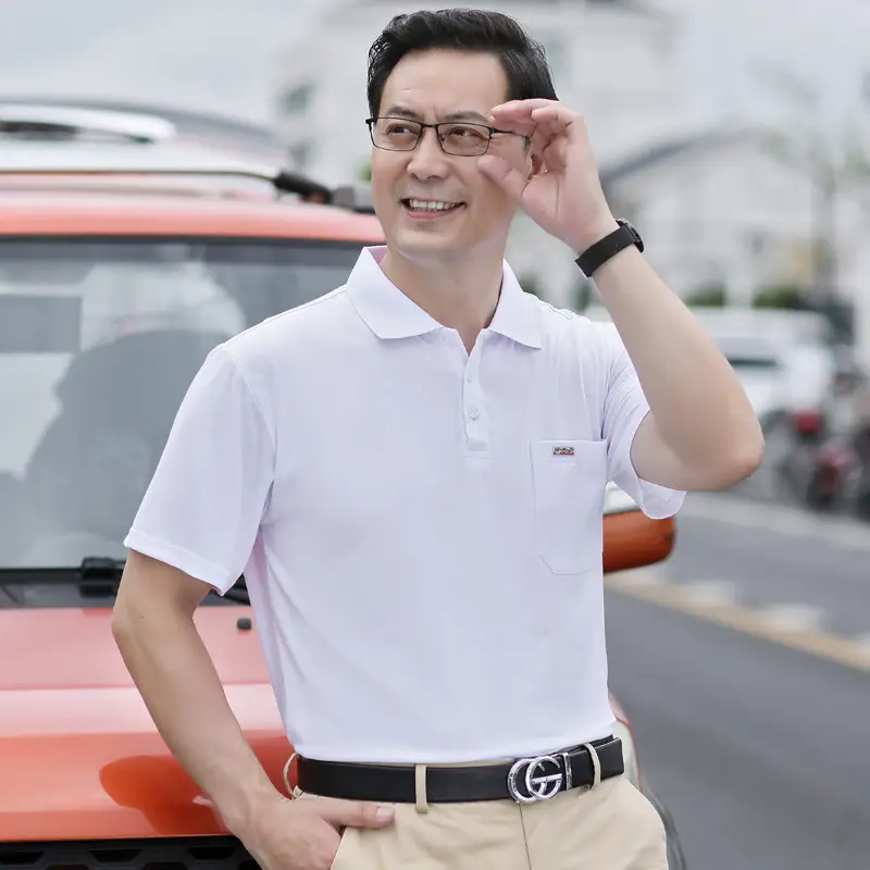 Men's White Polo Shirt Summer Wear Wholesale