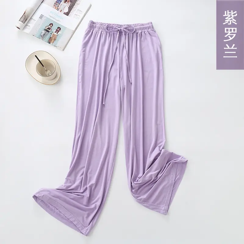 Women Wide Leg Pants Summer Loose Fit Lavender - Image 10