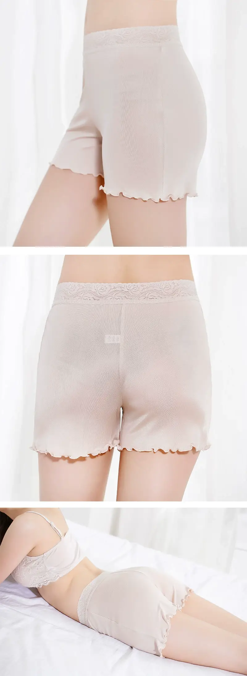 Women's Silk Lace Pajamas Non-Hemming Anti-Slip — feature 6