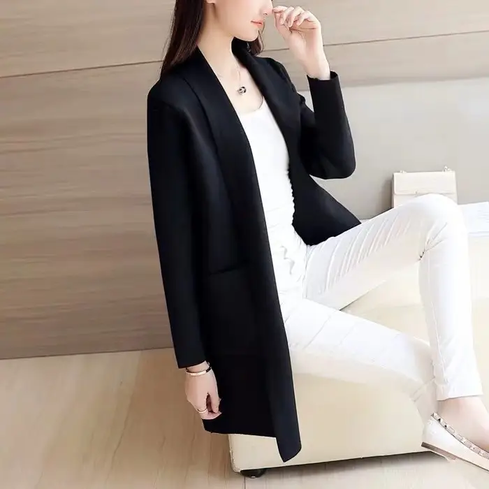 Women's 2020 Korean Style Knitted Cardigan Sweater Coat - Image 5