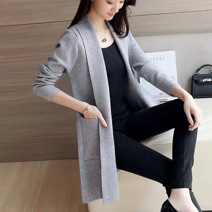 Women's 2020 Korean Style Knitted Cardigan Sweater Coat - Image 6