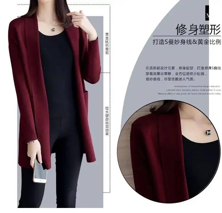 Women's 2020 Korean Style Knitted Cardigan Sweater Coat — feature 3