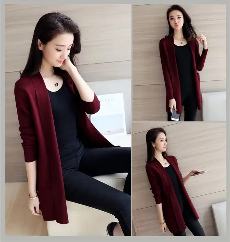 Women's 2020 Korean Style Knitted Cardigan Sweater Coat — feature 9