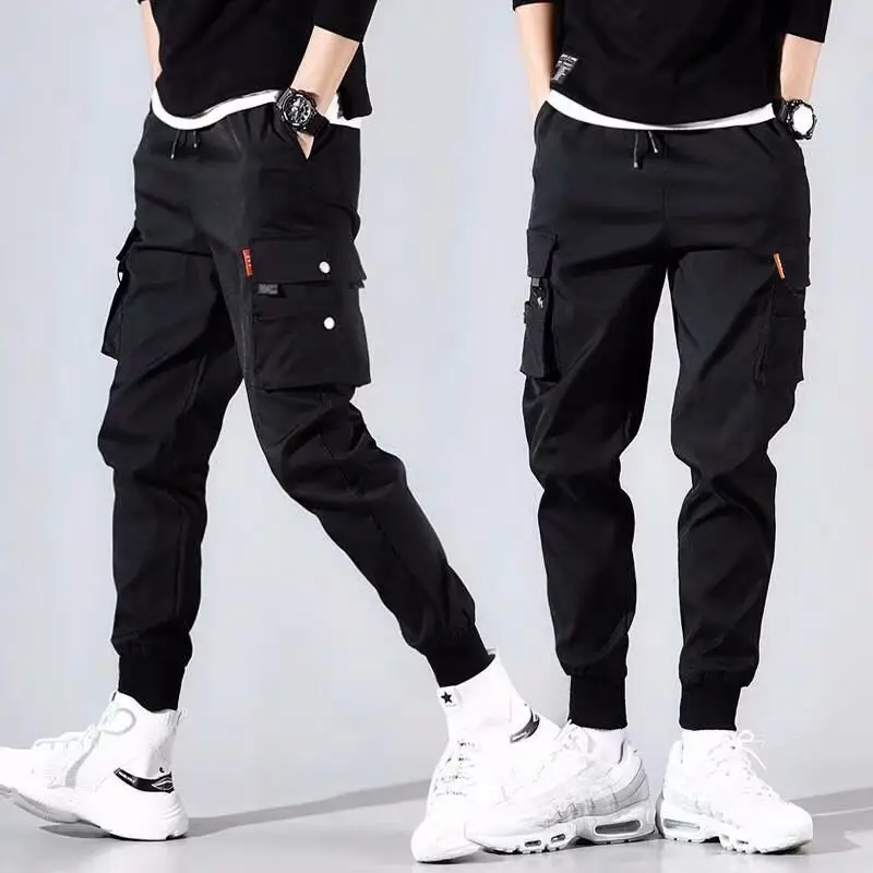 Men Black Korean Style Loose Fit Pants — feature 10