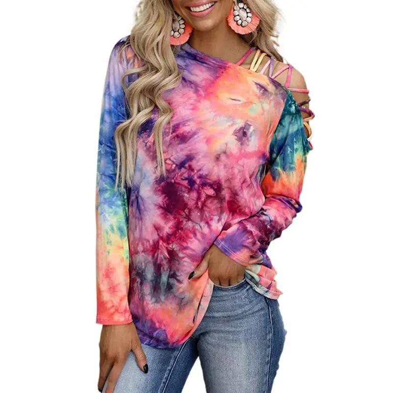Women Tie-Dye Long Sleeve T-Shirt 2024 - Image 9