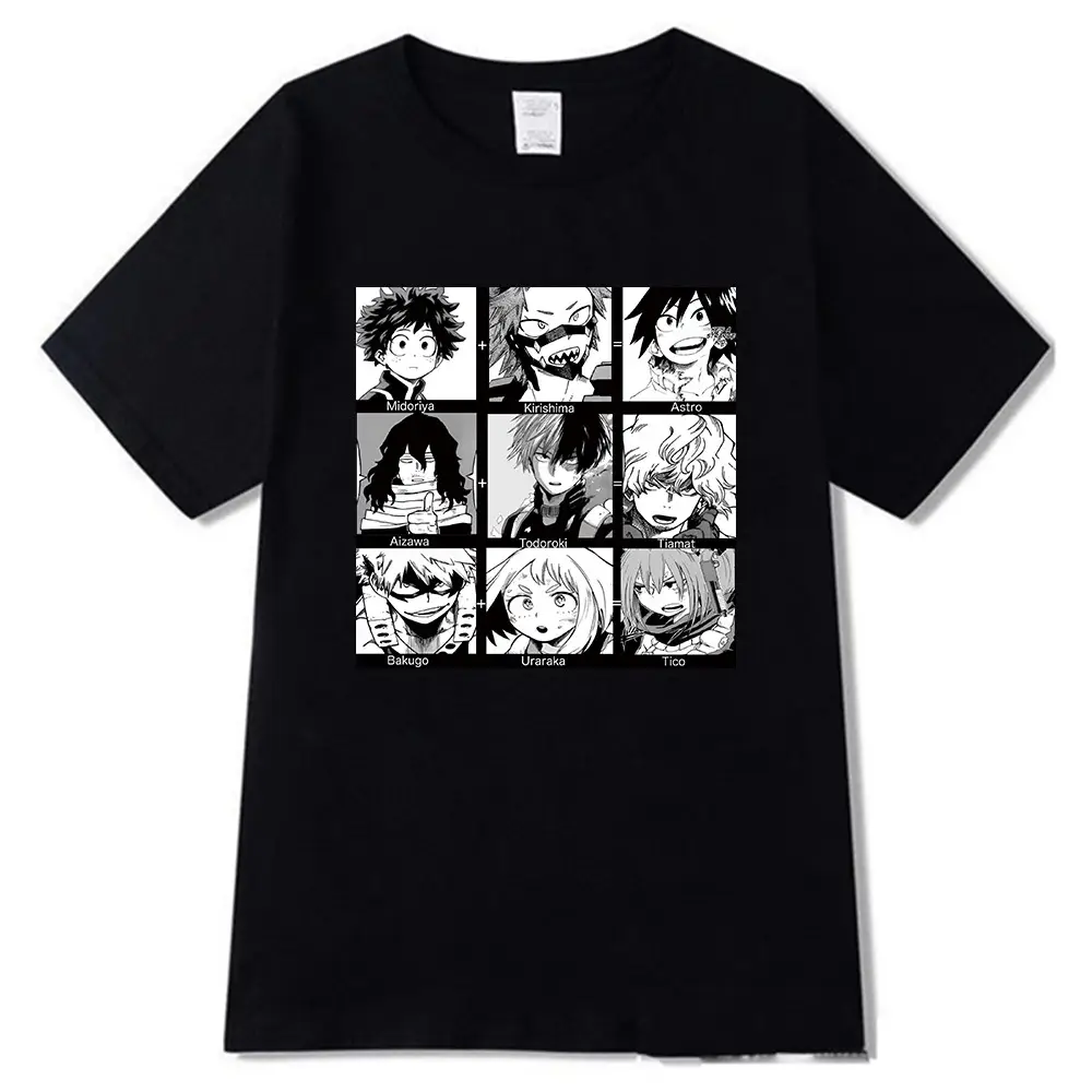 Anime My Hero Academia Black T-Shirt Short Sleeve