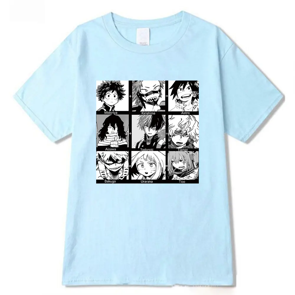 Anime My Hero Academia Black T-Shirt Short Sleeve