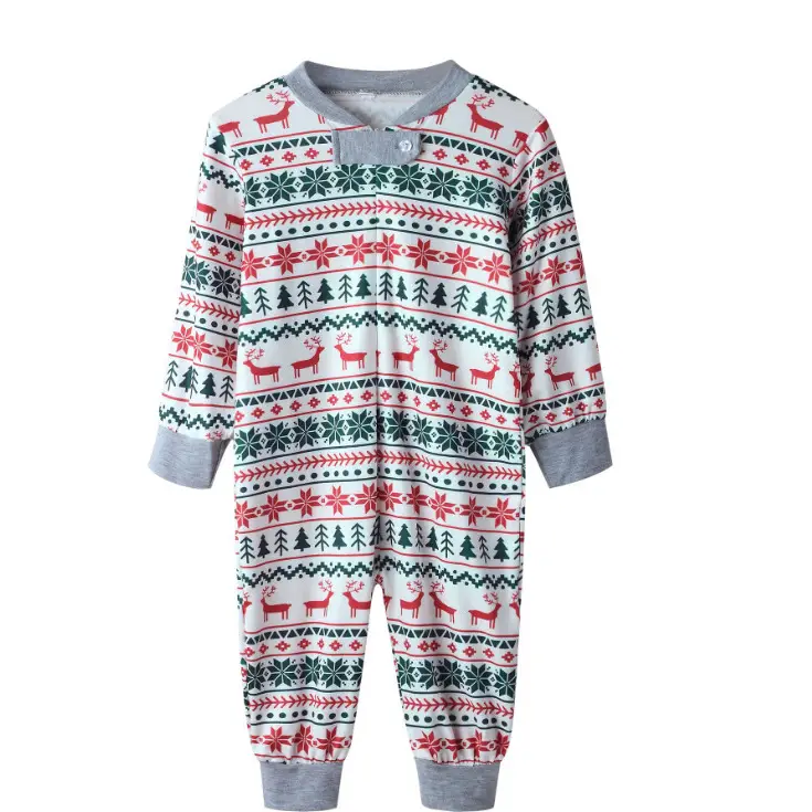 2025 Family Christmas Pajamas Reindeer Print Cross-Border - Image 4