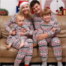 2025 Family Christmas Pajamas Reindeer Print Cross-Border — feature 33