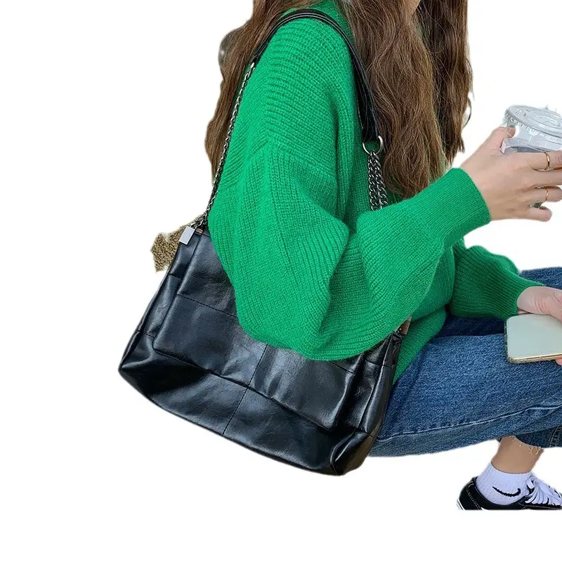 Women's Black Leather Crossbody Bag 2026 Trendy Autumn Winter - Image 5