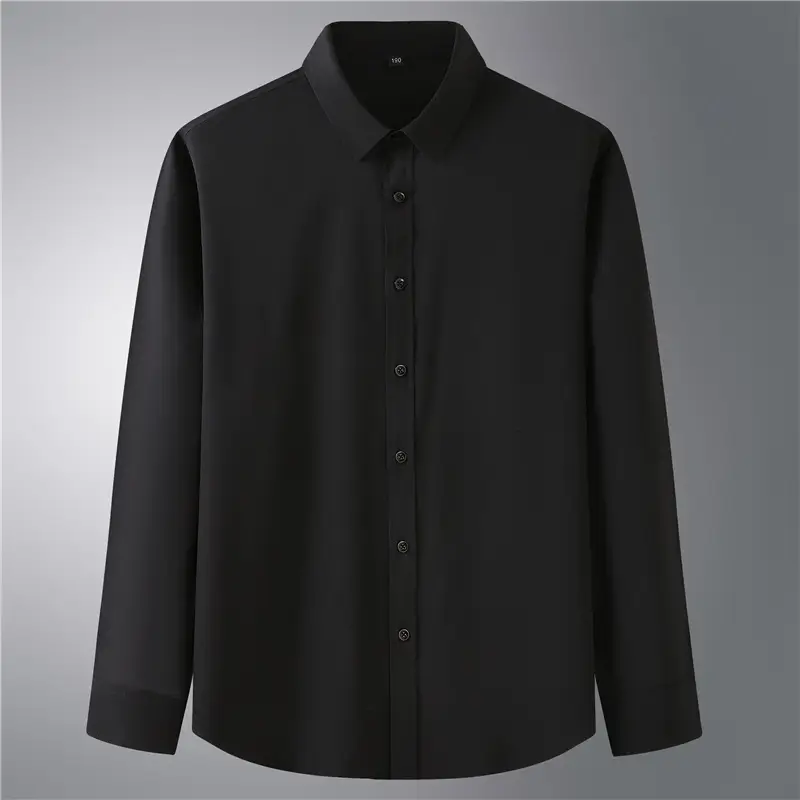 Plus Size Men Light Blue Stretch Shirt - Image 2