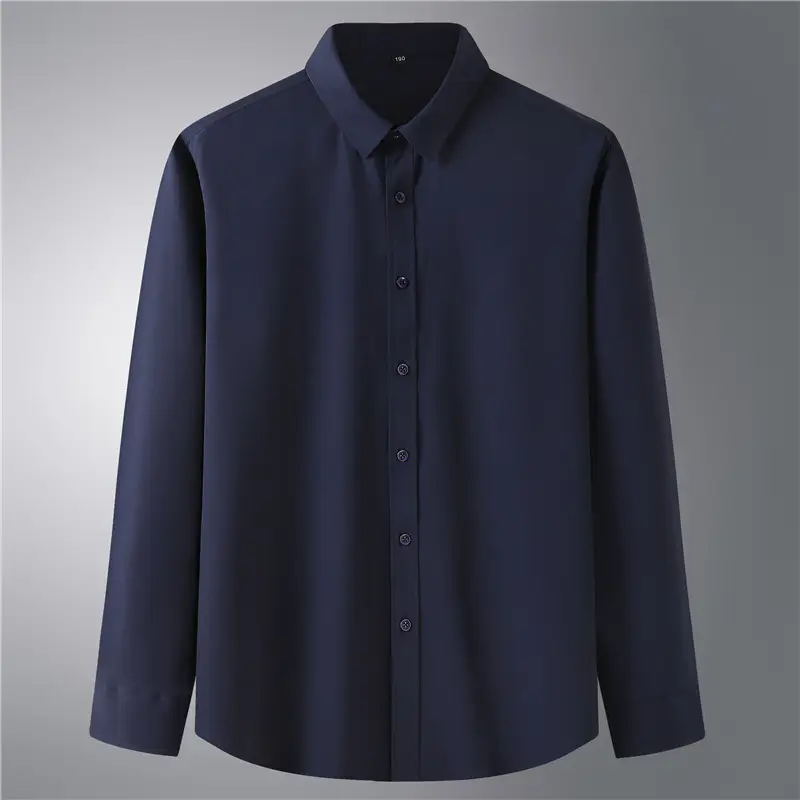 Plus Size Men Light Blue Stretch Shirt - Image 5