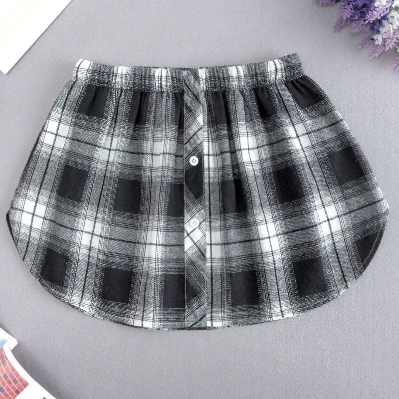 Plaid Fake Skirt Korean Style Autumn Winter - Image 3