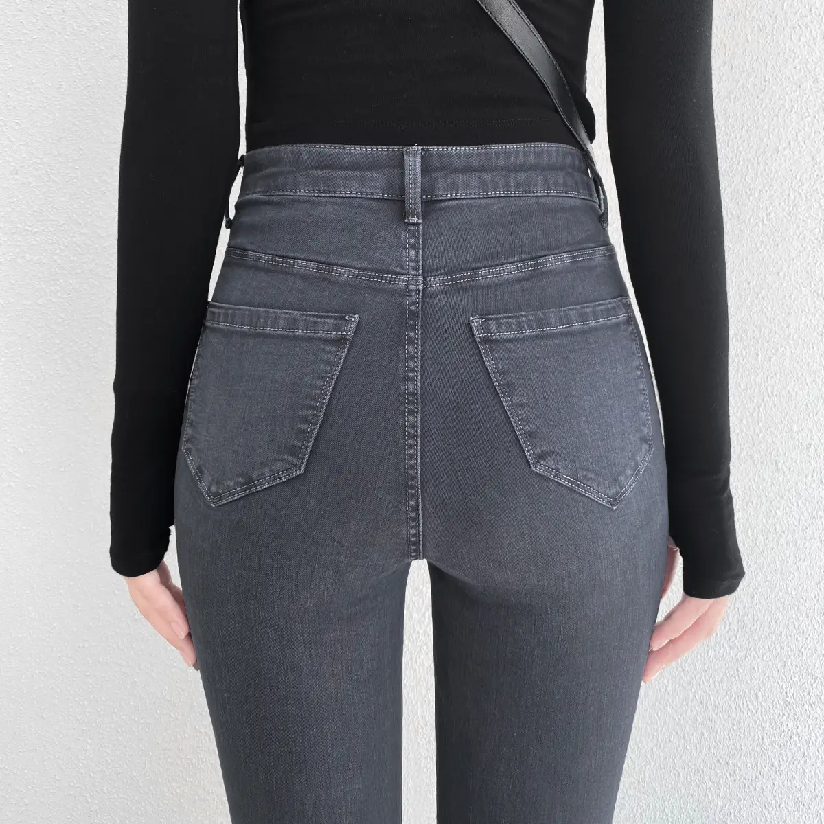 Autumn 2024 Skinny Jeans Smoke Grey Slim Fit - Image 7