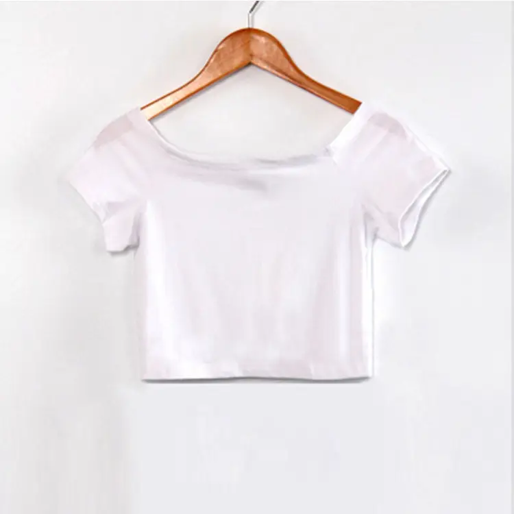 Women Pink Navel-Baring T-Shirt Short Sleeve Korean Style