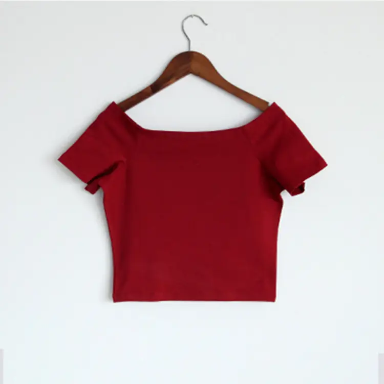 Women Pink Navel-Baring T-Shirt Short Sleeve Korean Style