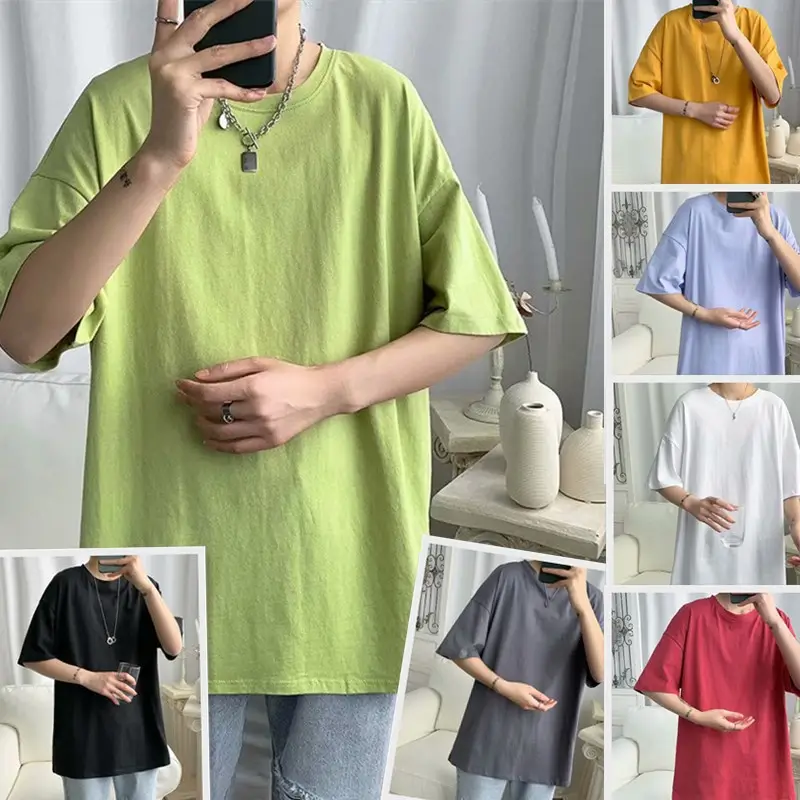 Pure Cotton Blue Short Sleeve Men's T-Shirt - Image 16