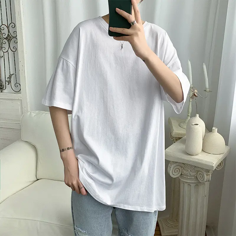 Pure Cotton Blue Short Sleeve Men's T-Shirt - Image 19