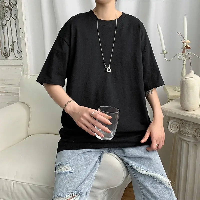 Pure Cotton Blue Short Sleeve Men's T-Shirt — feature 2