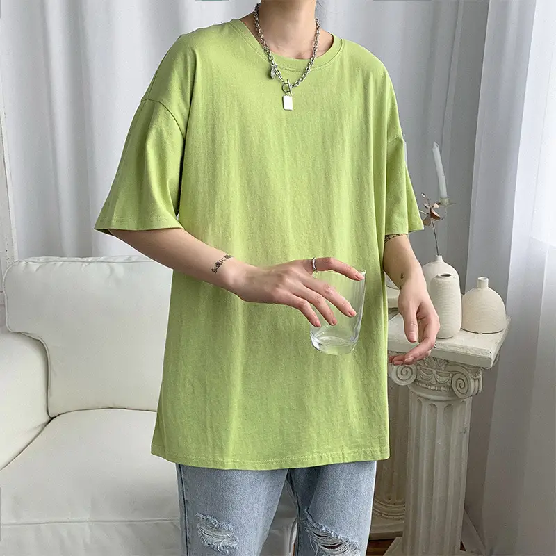 Pure Cotton Blue Short Sleeve Men's T-Shirt - Image 11