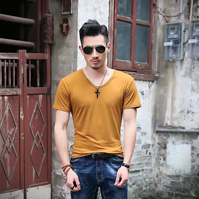 Men Slim Fit Blue T-Shirt Summer Casual Wear - Image 11