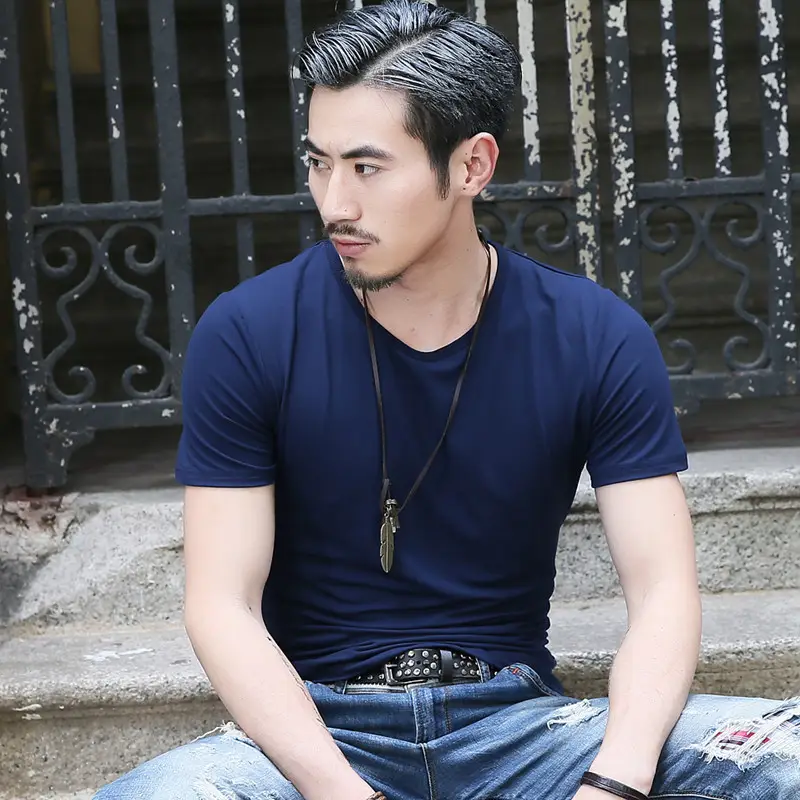 Men Slim Fit Grey T-Shirt Casual Summer Wear