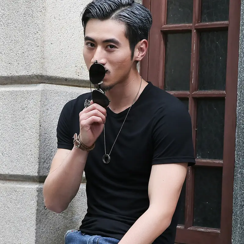 Men Slim Fit Grey T-Shirt Casual Summer Wear