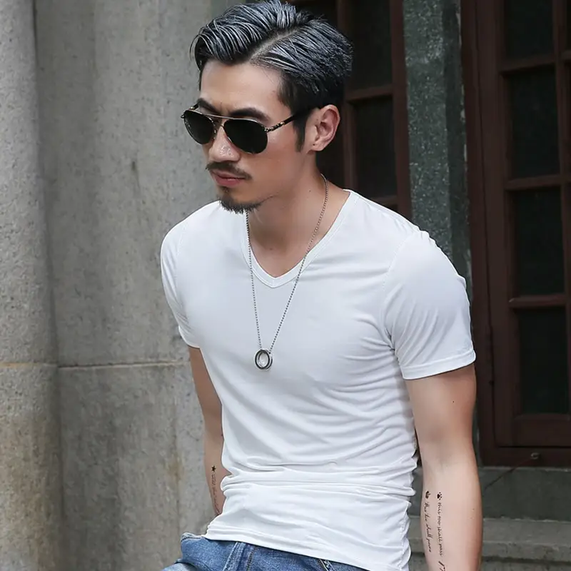 Men Slim Fit Grey T-Shirt Casual Summer Wear