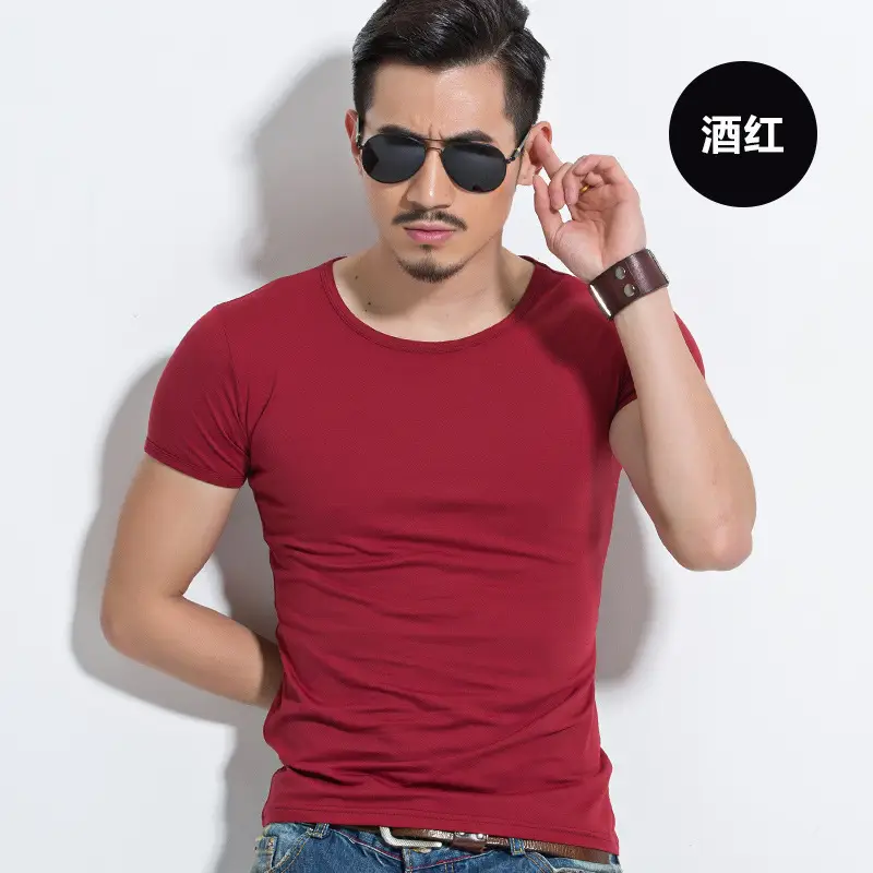 Men Slim Fit Grey T-Shirt Casual Summer Wear
