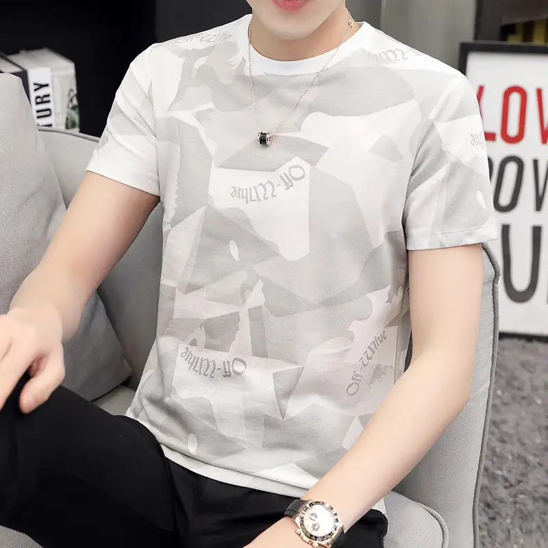 Men Camouflage Short Sleeve T-Shirt 2021 Summer Slim Fit - Image 2