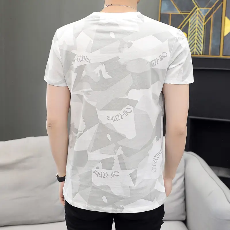Men Camouflage Short Sleeve T-Shirt 2021 Summer Slim Fit - Image 5