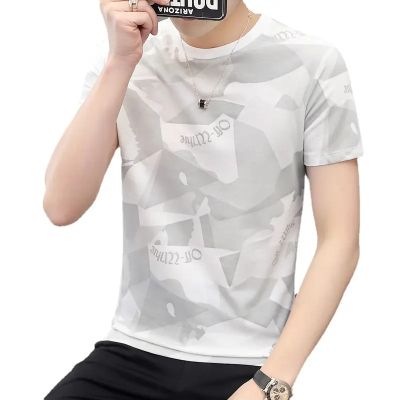 Men Camouflage Short Sleeve T-Shirt 2021 Summer Slim Fit - Image 6