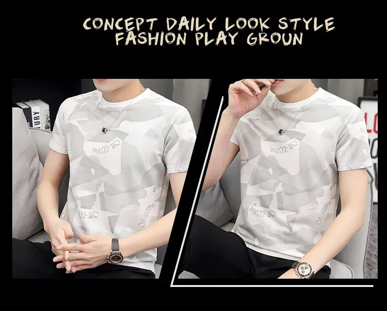 Men Camouflage Short Sleeve T-Shirt 2021 Summer Slim Fit — feature 7