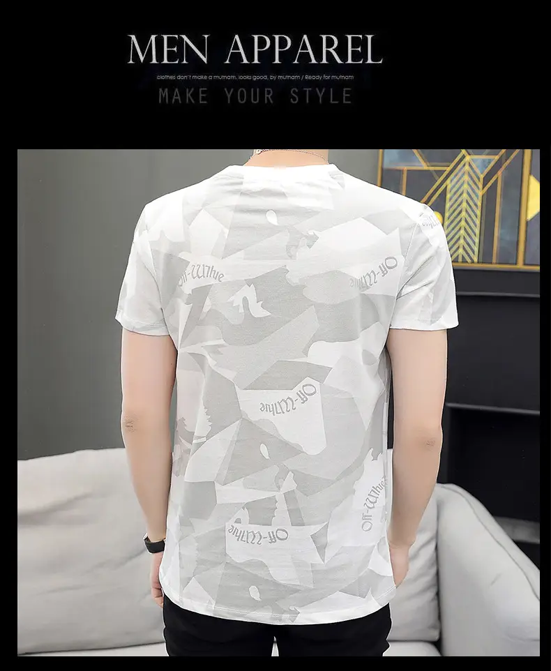 Men Camouflage Short Sleeve T-Shirt 2021 Summer Slim Fit — feature 8