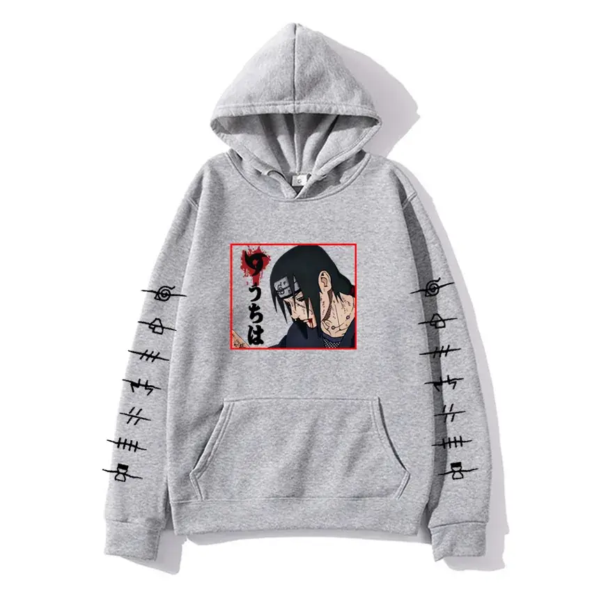 Naruto Anime Hooded Vest for Men Women Gray - Image 12