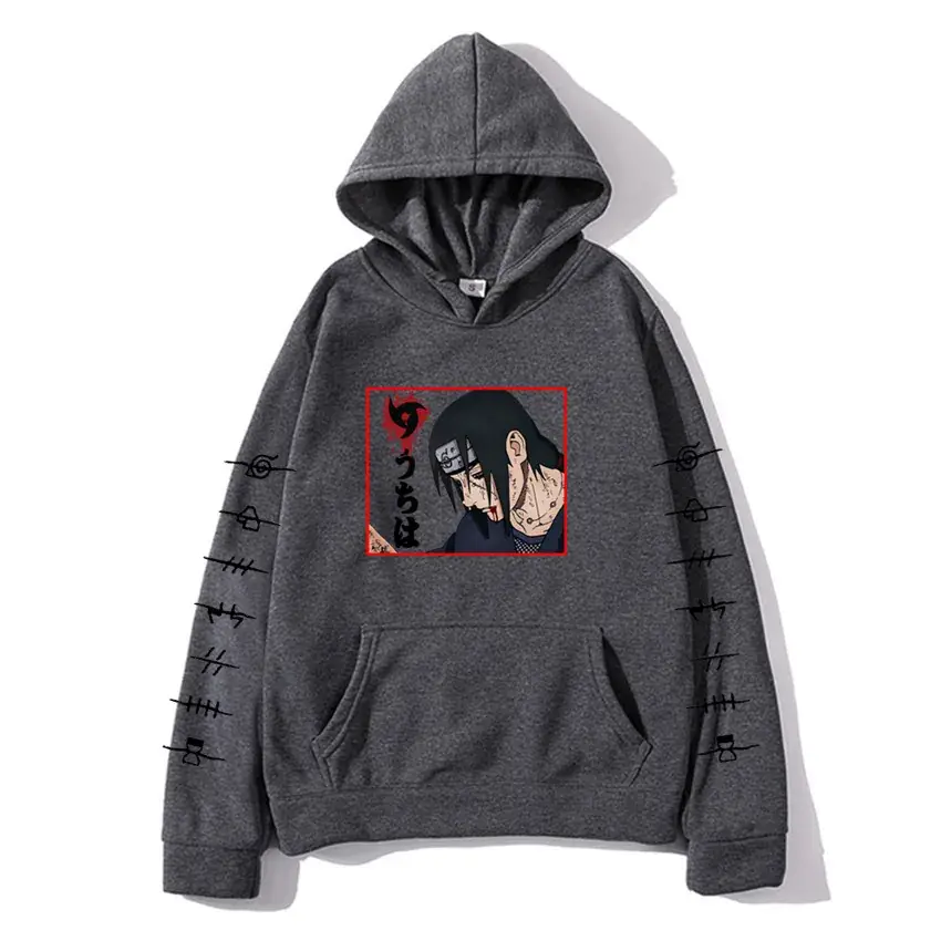 Naruto Anime Hooded Vest for Men Women Gray - Image 13