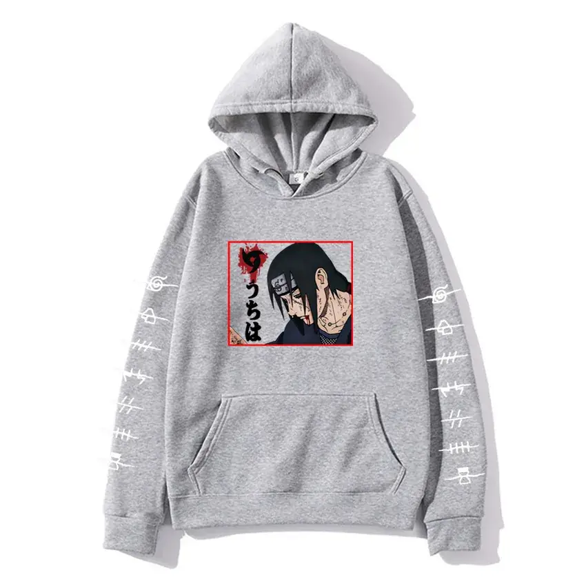 Naruto Anime Hooded Vest for Men Women Gray - Image 3