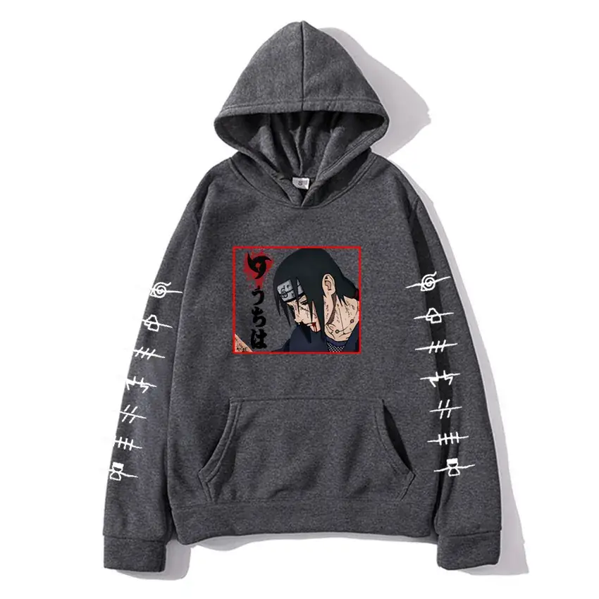 Naruto Anime Hooded Vest for Men Women Gray - Image 4