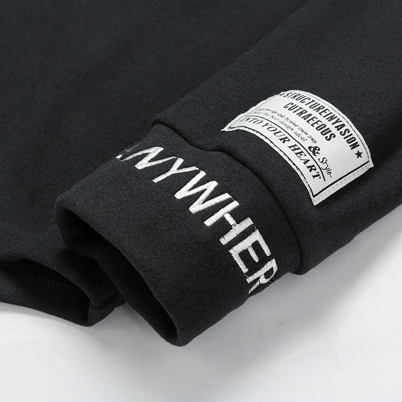 Men's Fleece Half-Collar T-Shirt Brown Winter Warm - Image 5